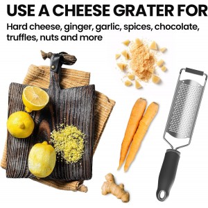 Cheese Grater, Lemon Zester, Fine Cheese Grater with Handle, Width 2.5 inch