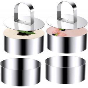 Round Cake Ring Molds, Stainless Steel 4...