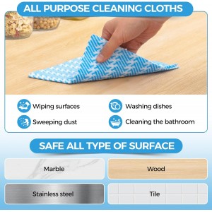 Handi Wipes Reusable Cloths Disposable Cleaning Towels Dry Kitchen Wipes Reusable Dish Towel Washcloths Dry Fast Multi-Purpose Heavy Duty Towels, Thick and Absorbnet 40 Count/Pack, Blue