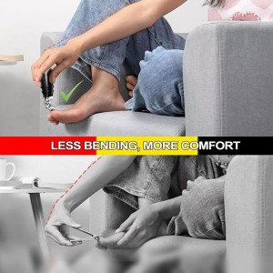 Black Long Handle Nail Clippers for Seniors Non-Slip Wide Jaw Opening Prevent Splashing Toenail Clippers with Catcher for Men for Thick Nails Ergonomic Curve Angled Head Toe Nail Clipper Sharp（1pcs）