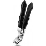 Black Long Handle Nail Clippers for Seniors Non-Slip Wide Jaw Opening Prevent Splashing Toenail Clippers with Catcher for Men for Thick Nails Ergonomic Curve Angled Head Toe Nail Clipper Sharp（1pcs）