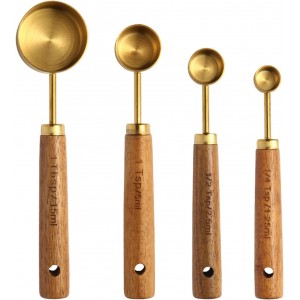 Gold Measuring Cups and Spoons Set of 4,...