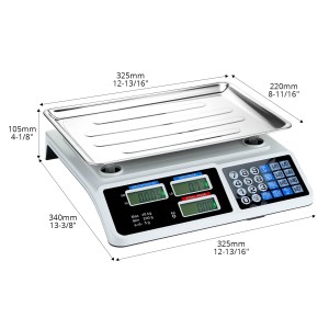 QWORK Large Digital Kitchen Scale 88LB/40KG, Electronic Price Computing Scale LCD Display, Digital Deli Scale, Electronic Counting Weight Scale