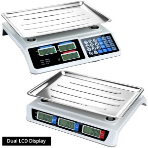 QWORK Large Digital Kitchen Scale 88LB/40KG, Electronic Price Computing Scale LCD Display, Digital Deli Scale, Electronic Counting Weight Scale