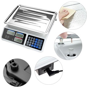 QWORK Large Digital Kitchen Scale 88LB/40KG, Electronic Price Computing Scale LCD Display, Digital Deli Scale, Electronic Counting Weight Scale