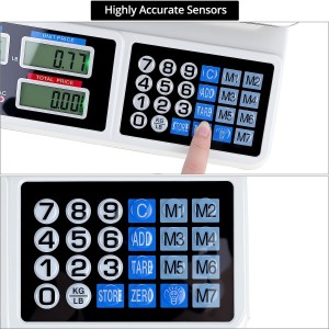 QWORK Large Digital Kitchen Scale 88LB/40KG, Electronic Price Computing Scale LCD Display, Digital Deli Scale, Electronic Counting Weight Scale