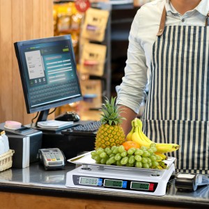 QWORK Large Digital Kitchen Scale 88LB/40KG, Electronic Price Computing Scale LCD Display, Digital Deli Scale, Electronic Counting Weight Scale