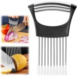 Onion Slicer, Stainless Steel Onion Holder for Slicing with Protective Case, Onion Cutter Tool for Meat Lemon Potato Tomato Avocado Egg Kitchen Slicing Assistant Tool (1 PCS)