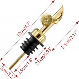 Olive Oil Dispenser Spout,Stainless Steel Automatic Flip-Top Pour Spout with Stopper for Olive Oil Bottle – Kitchen and Cocktail Pourer,6 Pack Gold