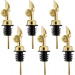 Olive Oil Dispenser Spout,Stainless Steel Automatic Flip-Top Pour Spout with Stopper for Olive Oil Bottle – Kitchen and Cocktail Pourer,6 Pack Gold