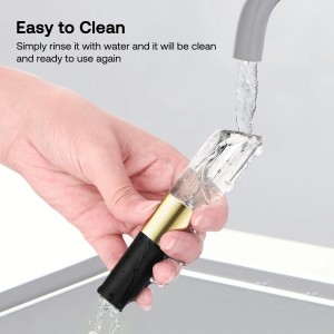 Elegant Wine Aerator Pourer Spout by ELMWAY - Clear Wine Air Aerator Enhances Flavor, Aroma & Finish, No Spill Design, Wine Accessory Gift for Wine Lovers - Gold