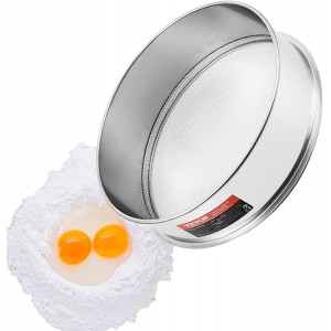 VEVOR Flour Sieve, 12 Mesh Sifter, 304 S...