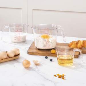 3PCS Nesting Liquid Measuring Cups Set, Measuring Jugs For Kitchen Cooking & Baking,Heat Resistant up to 210°F,BPA Free Plastic Set with Spout Multiple Measurement Scales(Cups/Ounces/Milliliters)