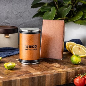 Rolling Knife Sharpener – Dual-Grit Diamond Coated Discs with 15° & 20° Sharpening Angles – Professional & Home Use