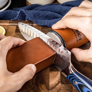 Rolling Knife Sharpener – Dual-Grit Diamond Coated Discs with 15° & 20° Sharpening Angles – Professional & Home Use