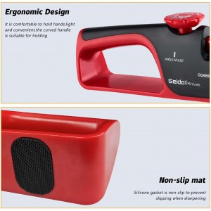 4-Stage Professional Knife Sharpener - Adjustable Angle Guide and Scissor Sharpening Slot