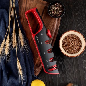 4-Stage Professional Knife Sharpener - Adjustable Angle Guide and Scissor Sharpening Slot