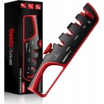 4-Stage Professional Knife Sharpener - Adjustable Angle Guide and Scissor Sharpening Slot