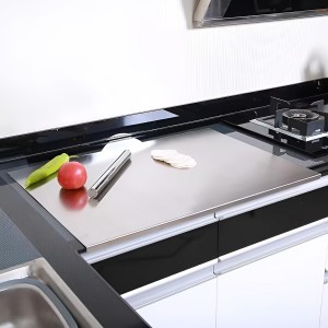 Stainless Steel Cutting Boards for Kitchen, Lipped stainless steel cutting board. Large cutting board suitable for meat, fruits, vegetables, bread, and baking (50 x 40cm / 19.7"L x 15.7"W)