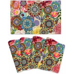 Boho Floral Placemats Set of 4, Colorful Flowers Decorative Dining Table Mats 12