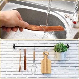 11Inch Skinny Wooden Spurtle Spatula Sourdough Mixer Bread Stirring Spatula Wood Utensil Tool Flat Stirring Stick Bread Spatulas for Dough Cooking Spreading Baking Whisking Mixing Jar Scraping