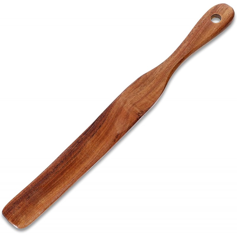 11Inch Skinny Wooden Spurtle Spatula Sourdough Mixer Bread Stirring Spatula Wood Utensil Tool Flat Stirring Stick Bread Spatulas for Dough Cooking Spreading Baking Whisking Mixing Jar Scraping