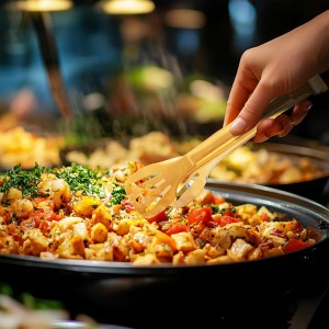 4 Pack Gold Serving Tongs,Metal Serving tongs,for buffet,party,9 Inch,Gold Utensills,(tongs for serving food)