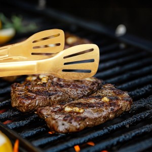 4 Pack Gold Serving Tongs,Metal Serving tongs,for buffet,party,9 Inch,Gold Utensills,(tongs for serving food)