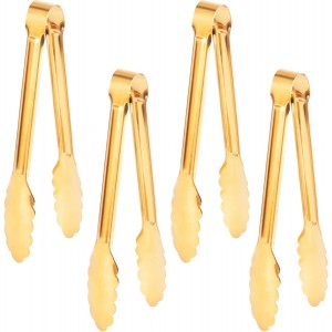 4 Pack Gold Serving Tongs,Metal Serving ...