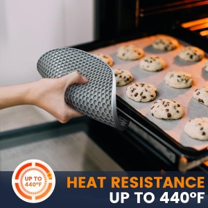 Silicone Trivet Mats 4 Heat Resistant Pot Holders Multipurpose Non-Slip Hot Pads for Kitchen Potholders, Drying mat, Jar Opener, Spoon Holder, Coaster.(Dark Grey)