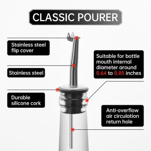 12Pcs Liquor Pour Spouts,Stainless Steel Wine Bottle Pourers with Caps Speed Wine Bottle Pourer Wine Bottle Pourers With Stoppers Speed Bottle Pourer for Liquor Bottle,Oil Bottles (Automatic Cover)