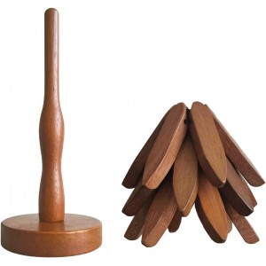 Wooden Trivets for Hot Dishes, 3 Wooden Tree-Trivet Set, Wood Coasters Like Christmas-Tree