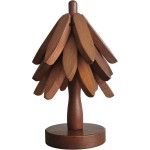 Wooden Trivets for Hot Dishes, 3 Wooden Tree-Trivet Set, Wood Coasters Like Christmas-Tree