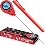 Alpha Grillers Instant Food Thermometer for Meat and Cooking Sourdough Bread Baking Supplies Grilling Gifts for Men Women Gifts for Mom Seniors, Long Probe Large Backlit Display