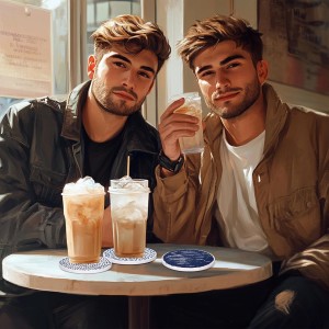 Absorbent Coasters Set of 6 Round Ceramic Coasters for Drinks Modern Blue Boho Coaster with Holder for Coffee Table Decor, Outdoor, Desk