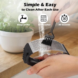 Garlic Press Rocker Set，Stainless Steel Garlic Mincer Tool with Garlic Peeler and Cleaning Brush Kitchen Gadgets Essentials Garlic Chopper