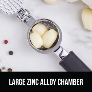 GORILLA GRIP Garlic Press and Peel Set, Heavy Duty Mincer Tool, Large Ergonomic Handle, Easily Mince and Crush Garlics, Ginger, Nuts, Seeds, Peeler Included, Peeling Cloves, Kitchen Gadgets, Black