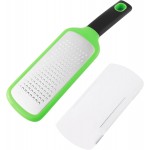 Handheld Cheese Grater, Stainless Steel Lemon Citrus Peeler, Flat Handheld Slicer for Cheese, Lemon, Chocolate and Spices/Crude Hole (Green)