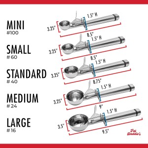 Fat Daddio's SCTP-16 Stainless Steel Cookie Portioning Scoop, No. 16, 1/3 cup
