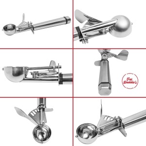 Fat Daddio's SCTP-16 Stainless Steel Cookie Portioning Scoop, No. 16, 1/3 cup