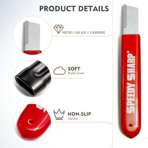 Tool Sharpener, Blade Sharpener, Carbide Sharpener, Knife Sharpening Tool for Kitchen knives Garden Tools Axe Pocket Knives Pruning Shears Hedge Scissors Clippers Pocket Knives (RED)