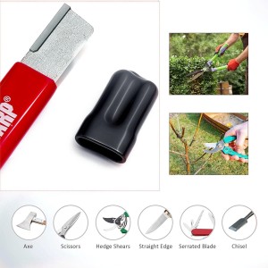 Tool Sharpener, Blade Sharpener, Carbide Sharpener, Knife Sharpening Tool for Kitchen knives Garden Tools Axe Pocket Knives Pruning Shears Hedge Scissors Clippers Pocket Knives (RED)