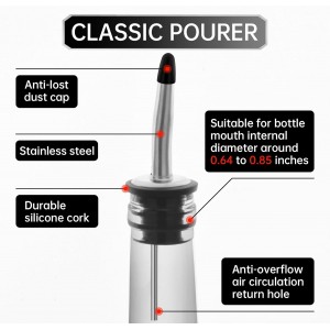 12 PCS Bottle Pourers And 12 PCS rubber Pour Spouts for Bottles, Liquor Bottle Pourers for Alcohol, Olive Oil, Liquor Pourers with Dust Caps, Speed Pourers (12pc Pourers +12pc rubber)
