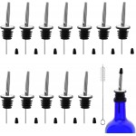 12 PCS Bottle Pourers And 12 PCS rubber Pour Spouts for Bottles, Liquor Bottle Pourers for Alcohol, Olive Oil, Liquor Pourers with Dust Caps, Speed Pourers (12pc Pourers +12pc rubber)