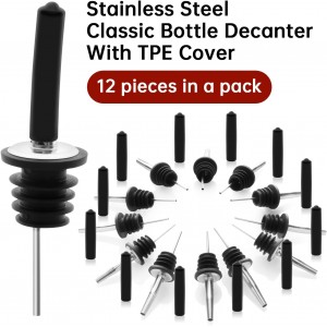 12 PCS Bottle Pourers And 12 PCS Lengthen rubber Pour Spouts for Bottles, Liquor Bottle Pourers for Alcohol, Olive Oil, Liquor Pourers with Dust Caps, Speed Pourers (12pc Pourers +12pc rubber)