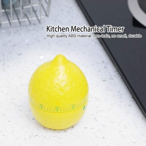 Lemon Mechanical Kitchen Timer, Cute Lemon Timer for Kids, Wind Up 60 Minutes Manual Countdown for Classroom, Home, Study and Cooking, 6.2x6.2x8cm