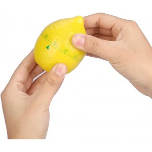 Lemon Mechanical Kitchen Timer, Cute Lemon Timer for Kids, Wind Up 60 Minutes Manual Countdown for Classroom, Home, Study and Cooking, 6.2x6.2x8cm