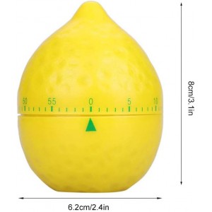Lemon Mechanical Kitchen Timer, Cute Lemon Timer for Kids, Wind Up 60 Minutes Manual Countdown for Classroom, Home, Study and Cooking, 6.2x6.2x8cm