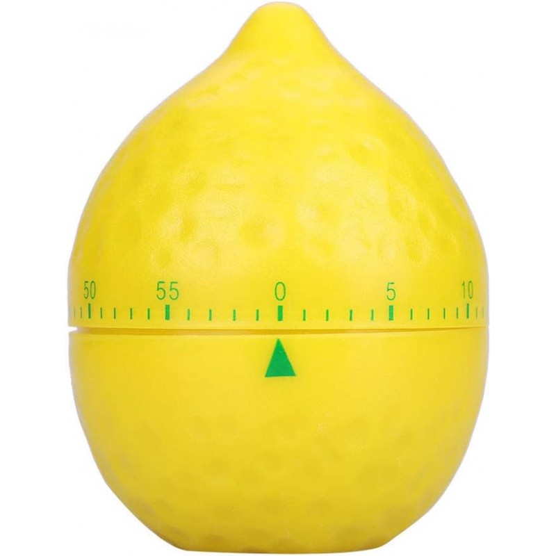 Lemon Mechanical Kitchen Timer, Cute Lemon Timer for Kids, Wind Up 60 Minutes Manual Countdown for Classroom, Home, Study and Cooking, 6.2x6.2x8cm