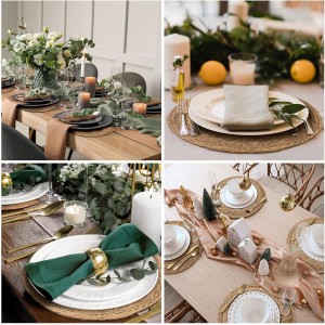 13 in Round Woven Placemats Plate Chargers Set of 10, Boho Farmhouse Rustic Woven Place Mats for Dining Table Decor, Rattan Wicker Table Mats Jute Braided Chargers for Dinner Plates